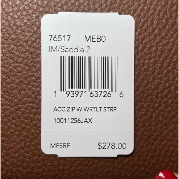 NWT Coach Acc Zip Wristlet Wallet Strap in Saddle 2